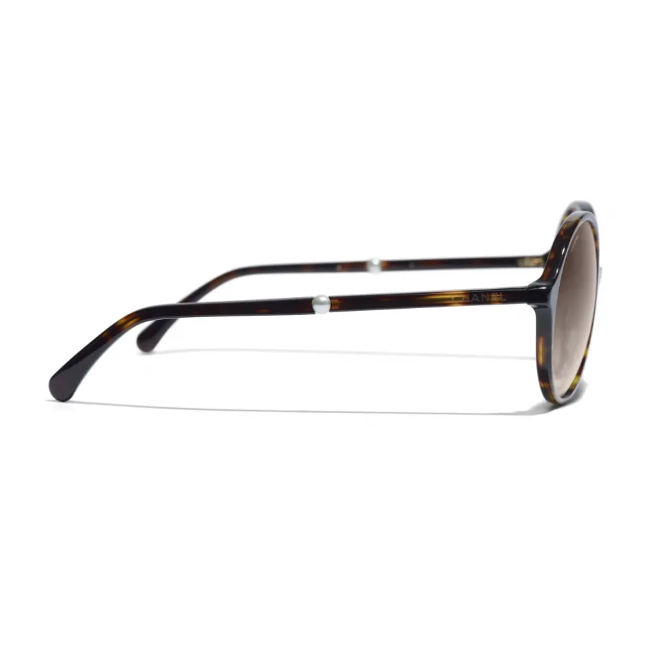 Chanel - Round Sunglasses - Dark Tortoise Brown - Chanel Eyewear - Avvenice