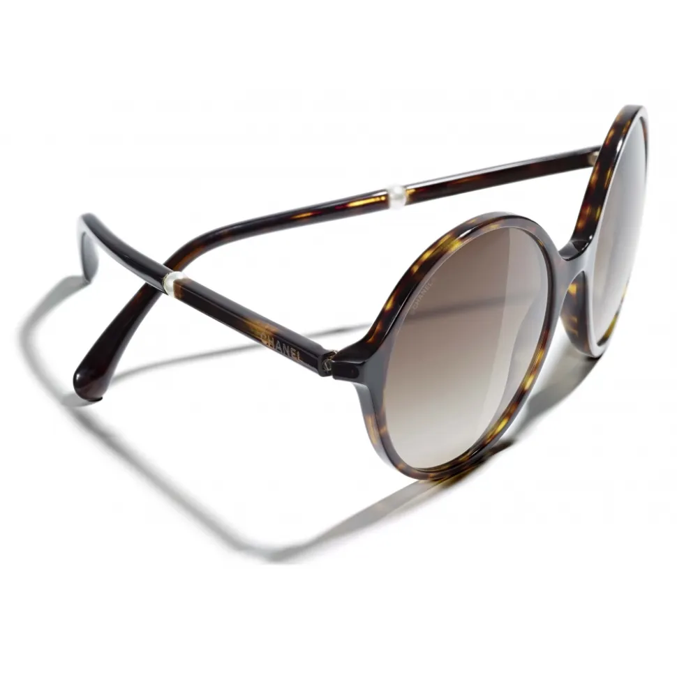 Chanel - Round Sunglasses - Dark Tortoise Brown - Chanel Eyewear - Avvenice
