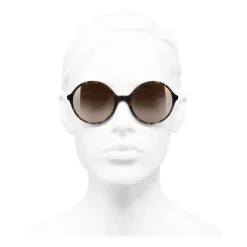 Chanel - Round Sunglasses - Dark Tortoise Brown - Chanel Eyewear - Avvenice