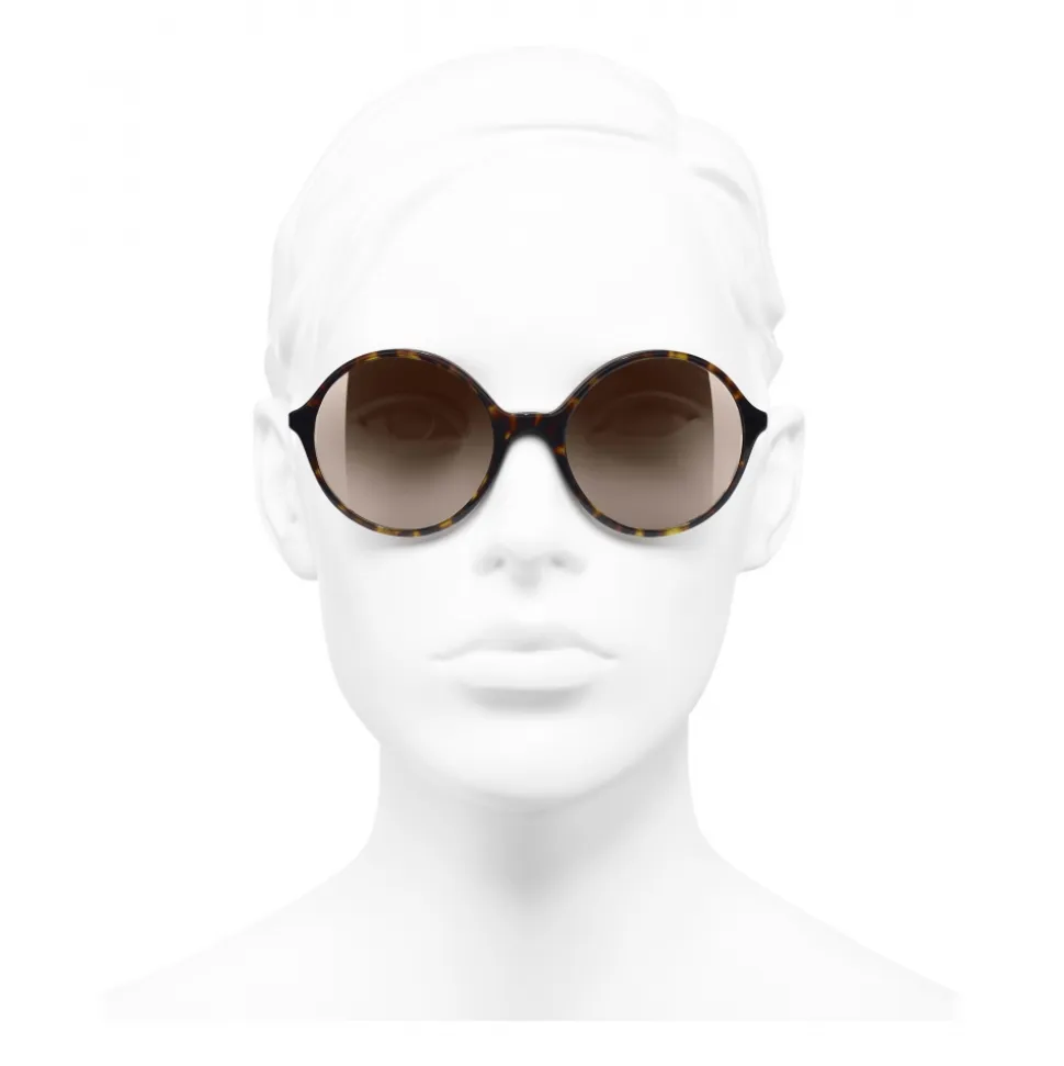 Chanel - Round Sunglasses - Dark Tortoise Brown - Chanel Eyewear - Avvenice