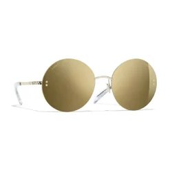 Chanel - Round Sunglasses - Gold - Chanel Eyewear - Avvenice