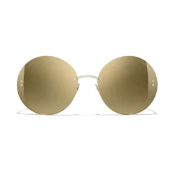 Chanel - Round Sunglasses - Gold - Chanel Eyewear - Avvenice