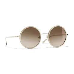 Chanel - Round Sunglasses - Gold Brown - Chanel Eyewear - Avvenice