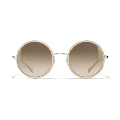 Chanel - Round Sunglasses - Gold Brown - Chanel Eyewear - Avvenice