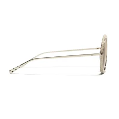 Chanel - Round Sunglasses - Gold Brown - Chanel Eyewear - Avvenice