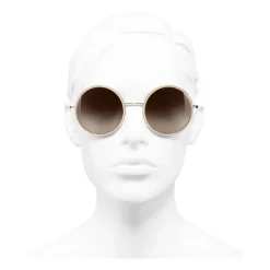 Chanel - Round Sunglasses - Gold Brown - Chanel Eyewear - Avvenice