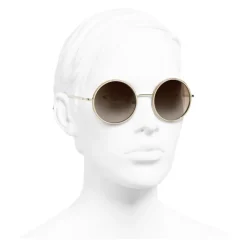 Chanel - Round Sunglasses - Gold Brown - Chanel Eyewear - Avvenice