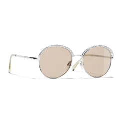 Chanel - Round Sunglasses - Silver Beige - Chanel Eyewear - Avvenice