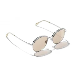 Chanel - Round Sunglasses - Silver Beige - Chanel Eyewear - Avvenice