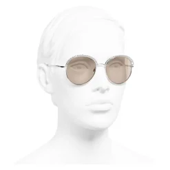 Chanel - Round Sunglasses - Silver Beige - Chanel Eyewear - Avvenice