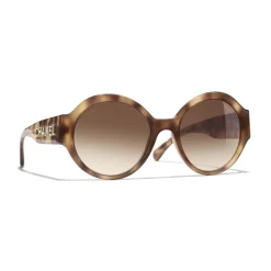 Chanel - Round Sunglasses - Light Tortoise Brown - Chanel Eyewear - Avvenice