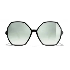 Chanel - Round Sunglasses - Black Green Mirror - Chanel Eyewear - Avvenice