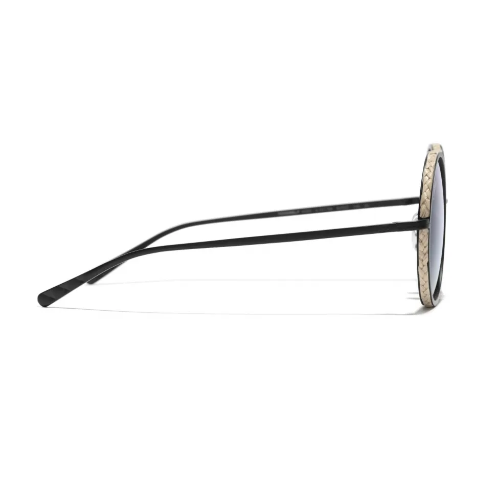 Chanel - Round Sunglasses - Black Gray- Chanel Eyewear - Avvenice