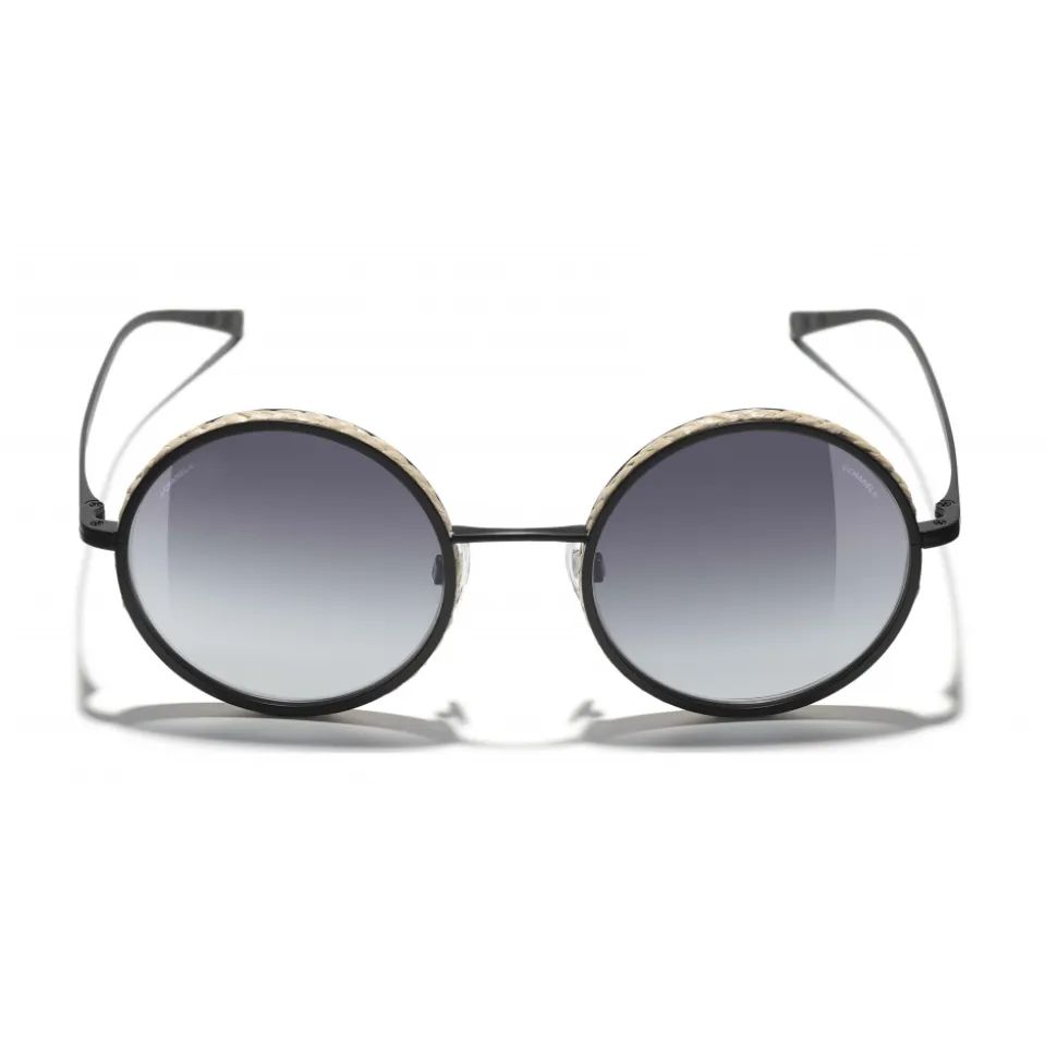 Chanel - Round Sunglasses - Black Gray- Chanel Eyewear - Avvenice