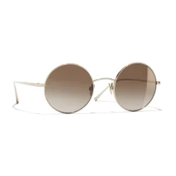 Chanel - Round Sunglasses - Gold Brown Gradient - Chanel Eyewear - Avvenice