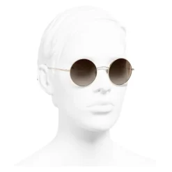 Chanel - Round Sunglasses - Gold Brown Gradient - Chanel Eyewear - Avvenice