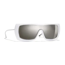 Chanel - Shield Sunglasses - White Gold - Chanel Eyewear - Avvenice
