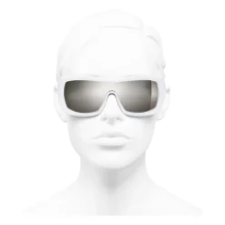 Chanel - Shield Sunglasses - White Gold - Chanel Eyewear - Avvenice