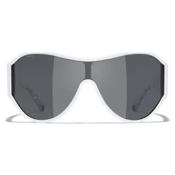 Chanel - Shield Sunglasses - White Gray - Chanel Eyewear - Avvenice