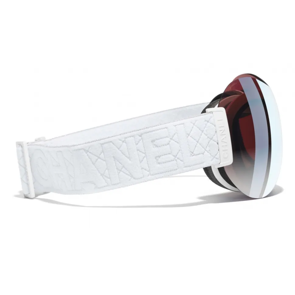 Chanel - Shield Sunglasses - Ski Googles - White Pink Mirror - Chanel Eyewear - Avvenice