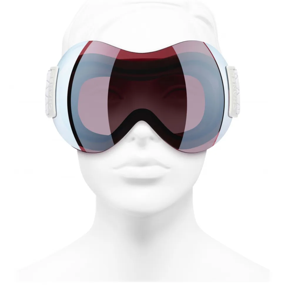 Chanel - Shield Sunglasses - Ski Googles - White Pink Mirror - Chanel Eyewear - Avvenice