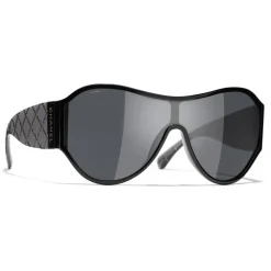 Chanel - Shield Sunglasses - Black Gray - Chanel Eyewear - Avvenice