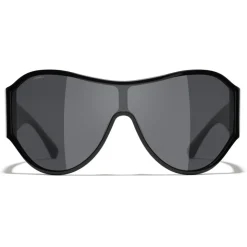 Chanel - Shield Sunglasses - Black Gray - Chanel Eyewear - Avvenice