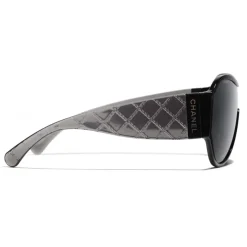 Chanel - Shield Sunglasses - Black Gray - Chanel Eyewear - Avvenice