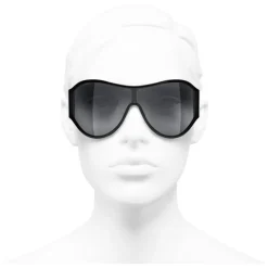 Chanel - Shield Sunglasses - Black Gray - Chanel Eyewear - Avvenice