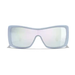 Chanel - Shield Sunglasses - Light Blue Mirror - Chanel Eyewear - Avvenice