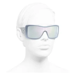 Chanel - Shield Sunglasses - Light Blue Mirror - Chanel Eyewear - Avvenice