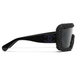 Chanel - Shield Sunglasses - Black Gray - Chanel Eyewear - Avvenice