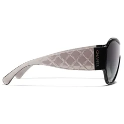 Chanel - Shield Sunglasses - Black Gray - Chanel Eyewear - Avvenice
