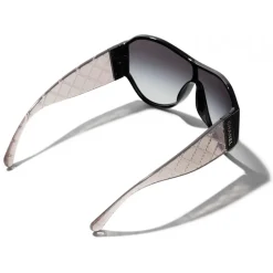 Chanel - Shield Sunglasses - Black Gray - Chanel Eyewear - Avvenice