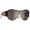 Chanel - Shield Sunglasses - Dark Tortoise Brown - Chanel Eyewear - Avvenice