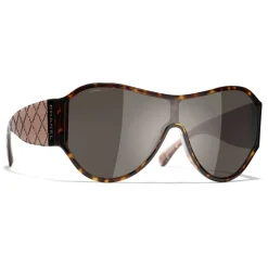 Chanel - Shield Sunglasses - Dark Tortoise Brown - Chanel Eyewear - Avvenice