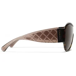 Chanel - Shield Sunglasses - Dark Tortoise Brown - Chanel Eyewear - Avvenice