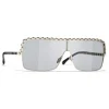 Chanel - Shield Sunglasses - Light Gray - Chanel Eyewear - Avvenice