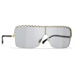 Chanel - Shield Sunglasses - Light Gray - Chanel Eyewear - Avvenice