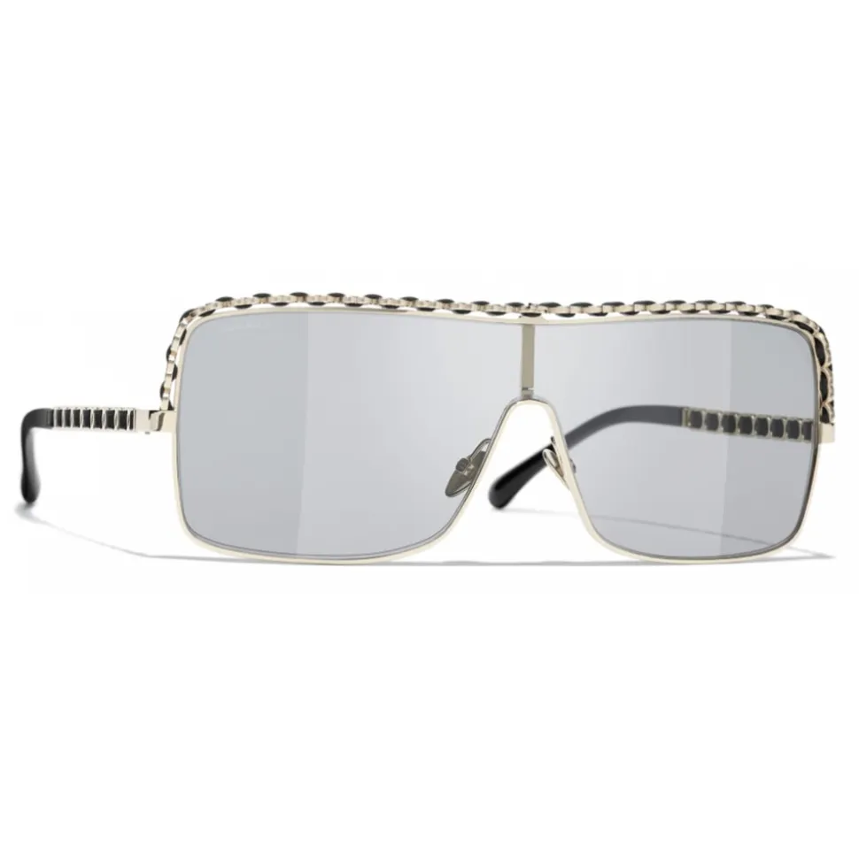 Chanel - Shield Sunglasses - Light Gray - Chanel Eyewear - Avvenice