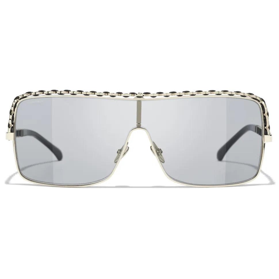 Chanel - Shield Sunglasses - Light Gray - Chanel Eyewear - Avvenice