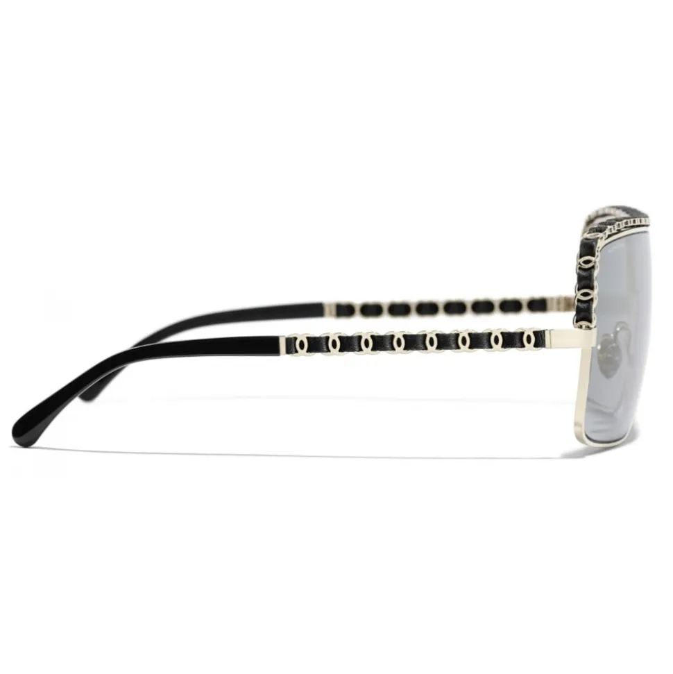 Chanel - Shield Sunglasses - Light Gray - Chanel Eyewear - Avvenice