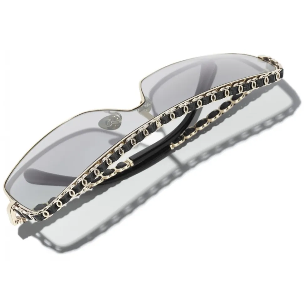 Chanel - Shield Sunglasses - Light Gray - Chanel Eyewear - Avvenice