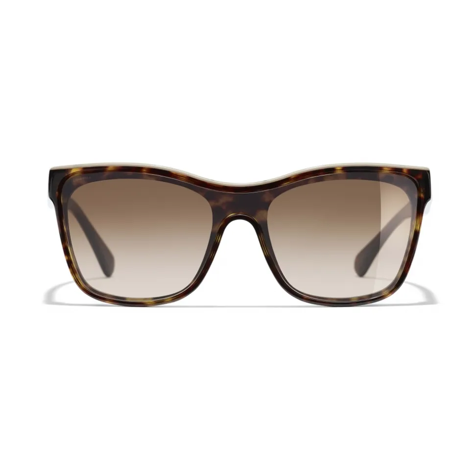 Chanel - Shield Sunglasses - Dark Tortoise Brown - Chanel Eyewear - Avvenice