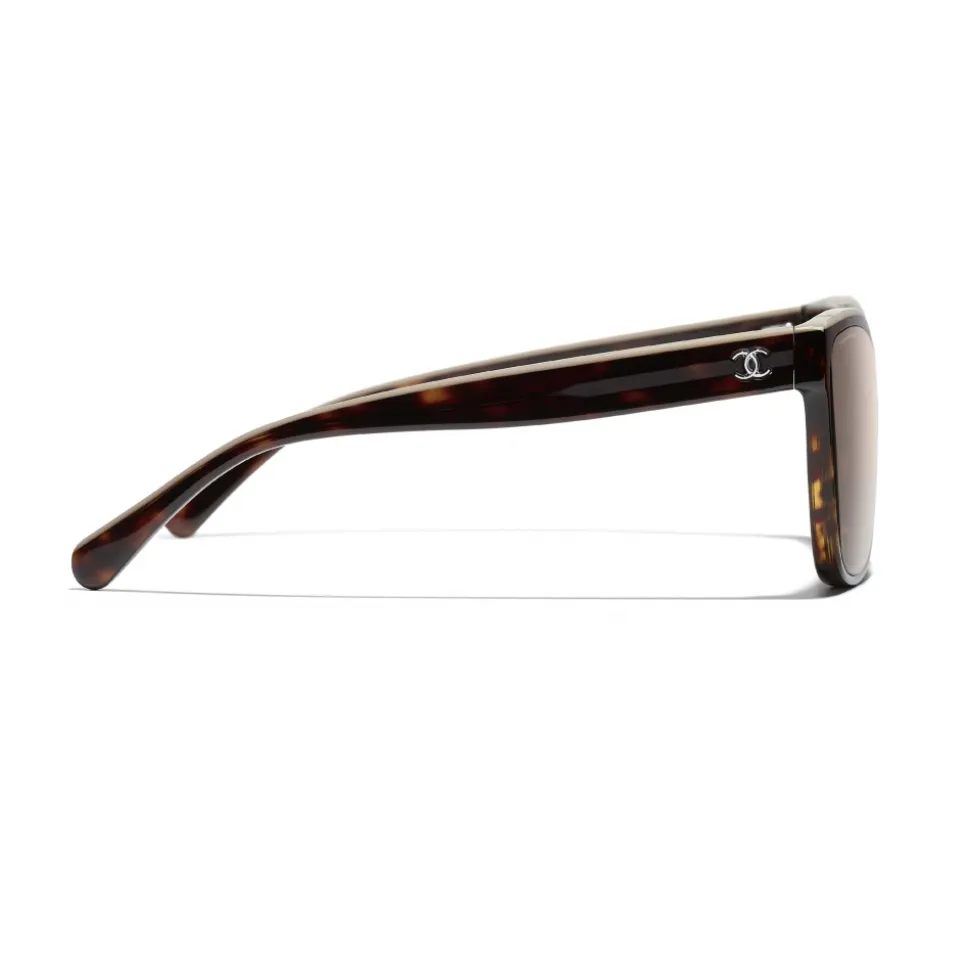 Chanel - Shield Sunglasses - Dark Tortoise Brown - Chanel Eyewear - Avvenice