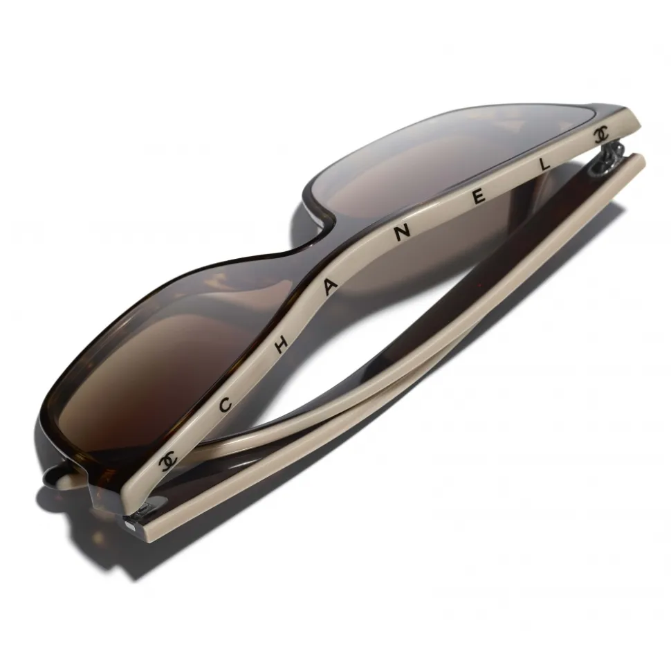 Chanel - Shield Sunglasses - Dark Tortoise Brown - Chanel Eyewear - Avvenice