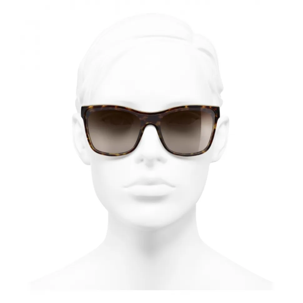 Chanel - Shield Sunglasses - Dark Tortoise Brown - Chanel Eyewear - Avvenice