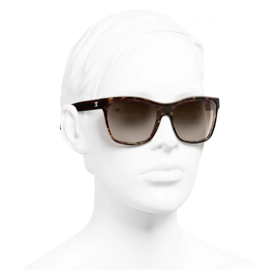 Chanel - Shield Sunglasses - Dark Tortoise Brown - Chanel Eyewear - Avvenice