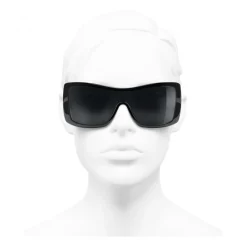 Chanel - Shield Sunglasses - Black Gray - Chanel Eyewear - Avvenice