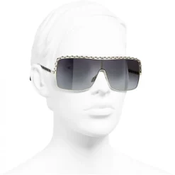 Chanel - Shield Sunglasses - Gray Gradient - Chanel Eyewear - Avvenice